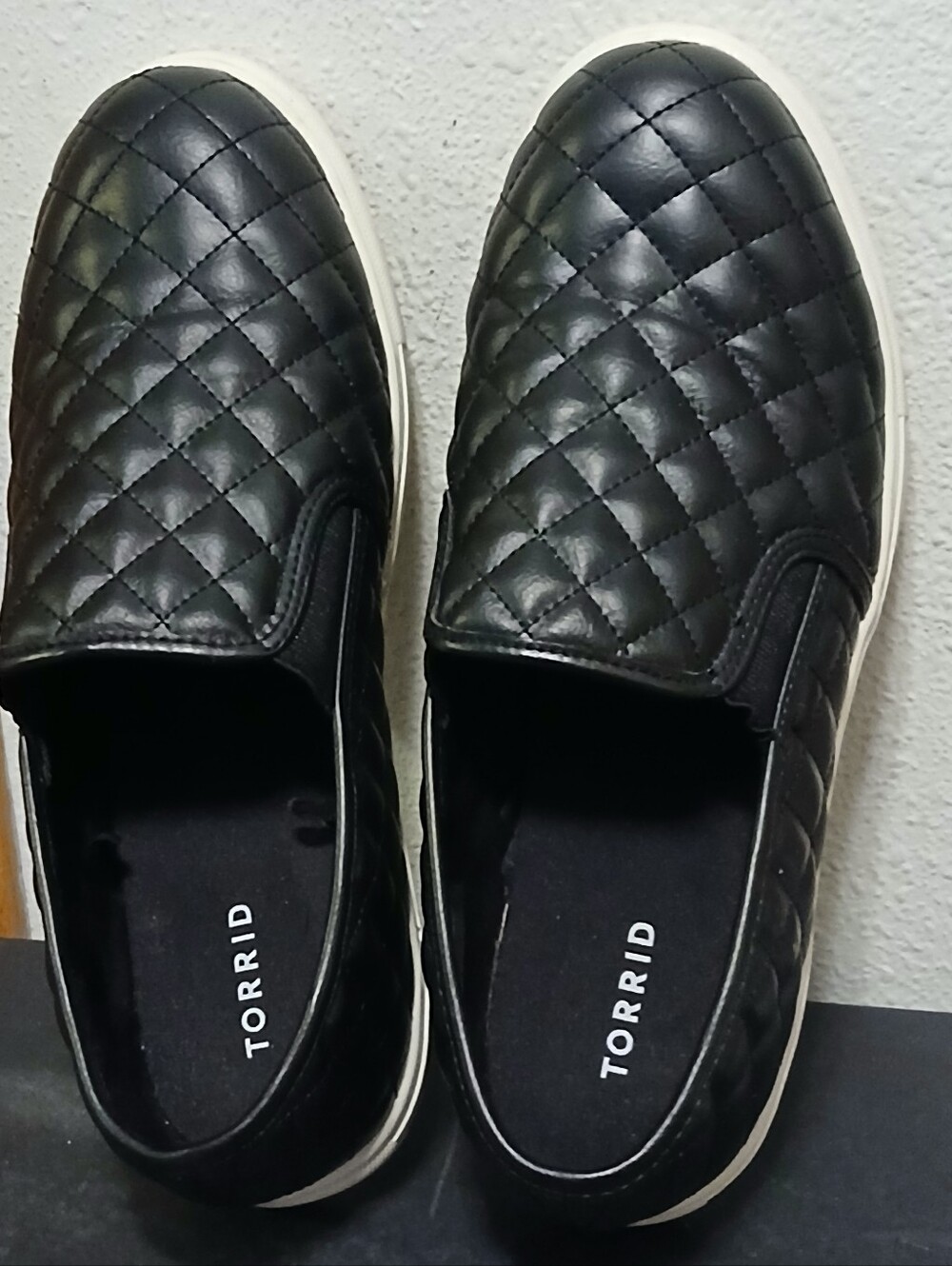TORRID Black Quilted Slip-On Sneakers Shoes Size 11WW (Wide Wide)